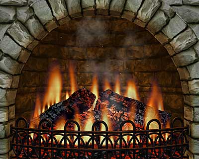 3D animated wood burning fireplace screen saver with crackling sound and adjustable virtual fire. Free download for Windows 7/10/XP