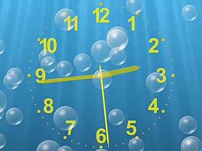 Desktop  Grounds on Underwater Clock Bubbles Screensaver   Colorful Clock  3d Fishes And