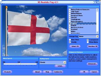 3d england flag screen saver