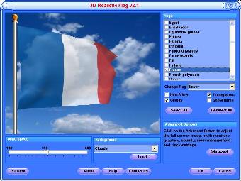 3d france flag screen saver