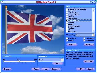 3d uk flag screen saver